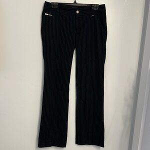 Women's Black Stretchy Pinstripe Pants